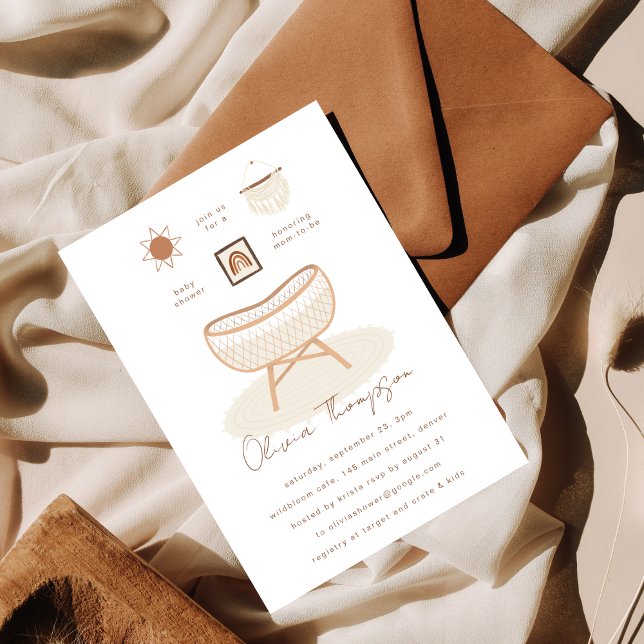 Invitaciones a Boho Baby Shower Nursery Terracotta (Subido por el creador)