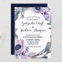Invitaciones a Boho Feather & Floral Wreath Weddin