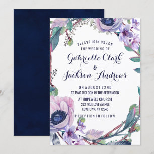 Invitaciones a Boho Feather & Floral Wreath Weddin