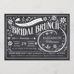 Invitaciones a Brunch de novias   Placa floral