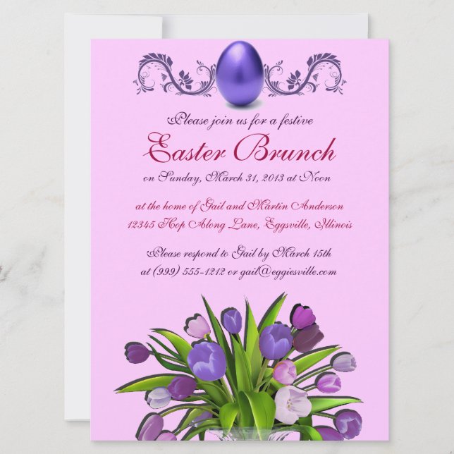 Invitaciones a Brunch de Pascua (Anverso)