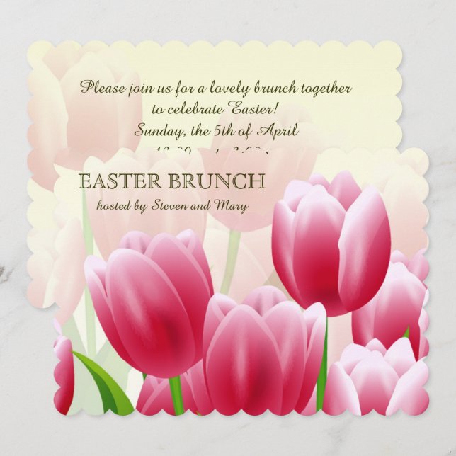 Invitaciones a Brunch de Pascua Personalizado de T (Anverso / Reverso)