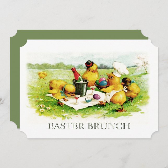 Invitaciones a brunch de Personalizado de chicles  (Anverso / Reverso)