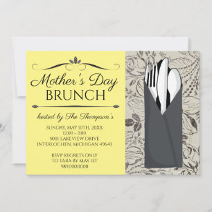 Invitaciones a Brunch del Día de la Madre (amarill