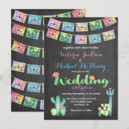 Invitaciones a cactus de color de agua Boda mexica