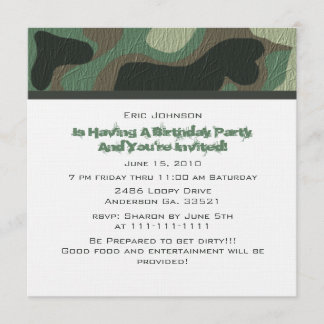Invitaciones a Camuflage Party