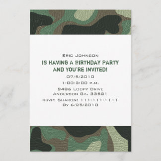 Invitaciones a Camuflage Party