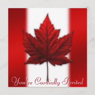 Invitaciones a Canadá hoja de arce personalizada C