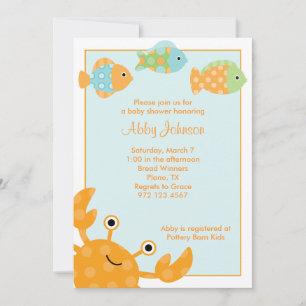 Invitaciones a cangrejos y peces