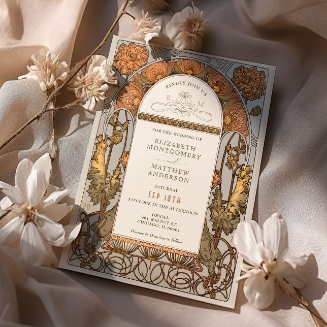 Invitaciones a casamiento con amapola naranja Art  (Subido por el creador)
