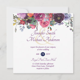 Invitaciones a casamiento con flores rosadas de Na