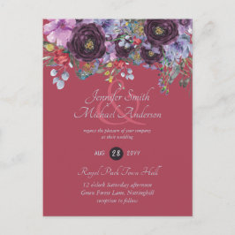 Invitaciones a casamiento con flores rosadas de Na