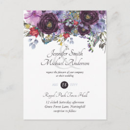 Invitaciones a casamiento con flores rosadas de Na