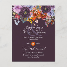 Invitaciones a casamiento con flores rosadas de Na