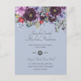 Invitaciones a casamiento con flores rosadas de Na