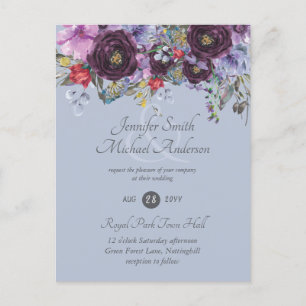 Invitaciones a casamiento con flores rosadas de Na