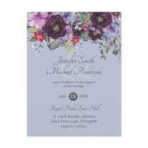 Invitaciones a casamiento con flores rosadas de Na