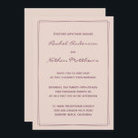 Invitaciones a casamiento con tinta rosada/tinta d<br><div class="desc">Haga clic en el botón PERSONALIZAR para crear sus propias invitaciones de boda únicas en los colores que elija. ¡CAMBIAR el color de fondo a cualquier color! Mostramos el oro rosa rosado hermoso. CAMBIAR el color del tipo de letra - se muestra la imagen. Dos bordes rectangulares - ¡ELIMINAR o...</div>