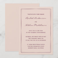 Invitaciones a casamiento con tinta rosada/tinta d