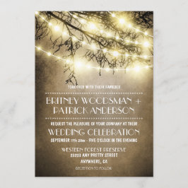 Invitaciones a casamiento de árbol rústico del paí
