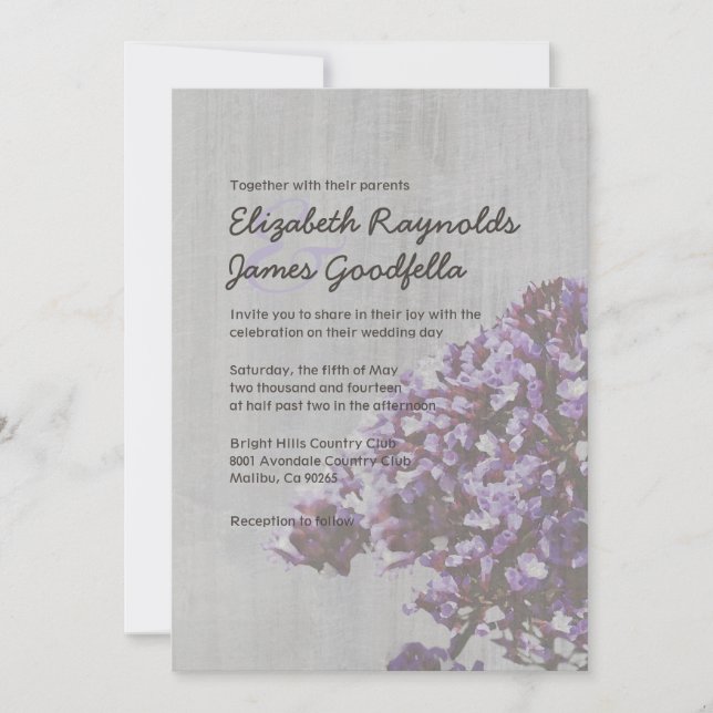 Invitaciones a casamiento de estadísticas antiguas (Anverso)