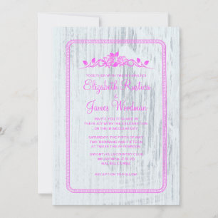 Invitaciones a casamiento de madera de pino y blan