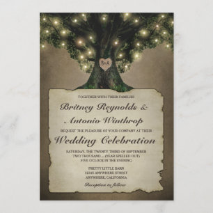 Invitaciones a casamiento de roble de abuelo vinta
