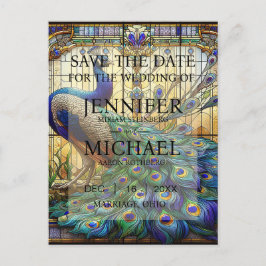 Invitaciones a casamiento de vidrio manchado de pa