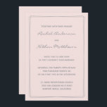 Invitaciones a casamiento rosado de Rosa Misty Rub<br><div class="desc">Invitación de boda contemporánea - CAMBIAR el color de fondo a cualquier color! Mostramos hermosos rosas de niebla / rosa rubor. Dos bordes rectangulares - ELIMINARLOS o CAMBIAR el color del acento de rectángulos! CAMBIAR las fuentes, el texto, el color del texto. Utilice esta plantilla para diseñar sus propias invitaciones...</div>