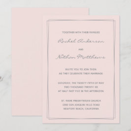 Invitaciones a casamiento rosado de Rosa Misty Rub