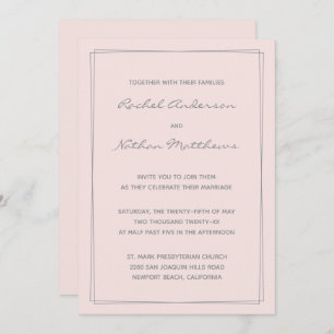 Invitaciones a casamiento rosado de Rosa Misty Rub