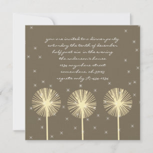 Invitaciones a cenar Aqua Green Dandelion