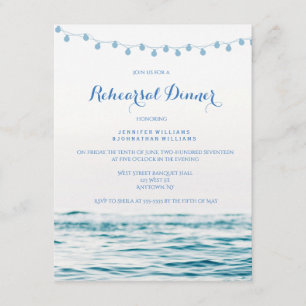 Invitaciones a cenas con ensayos de luces azules d