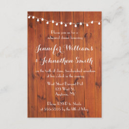 Invitaciones a cenas con luces rusticas