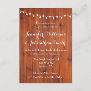 Invitaciones a cenas con luces rusticas