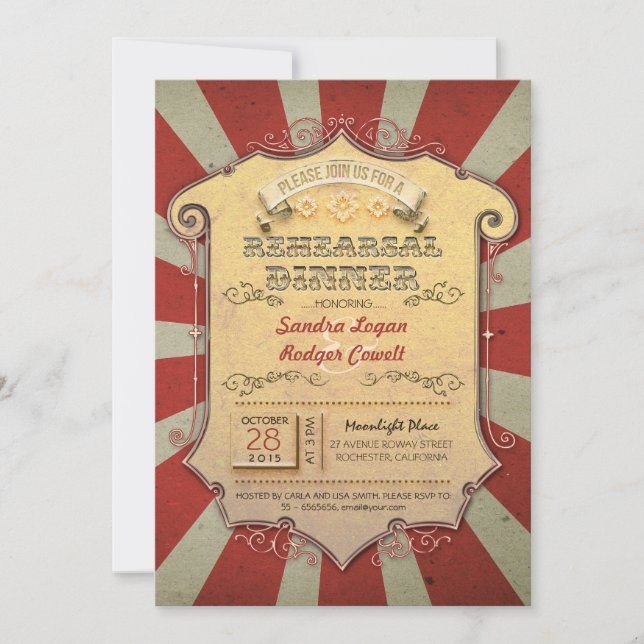 invitaciones a cenas de ensayo de carnaval (Anverso)