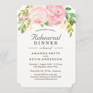 Invitaciones a cenas de ensayo de pueblos rosados