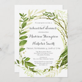 Invitaciones a cenas de ensayo de Wreath verde, rú