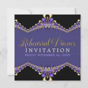 Invitaciones a cenas de ensayo decorativas púrpura