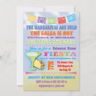 Invitaciones a cenas de ensayo mexicano de Fiesta