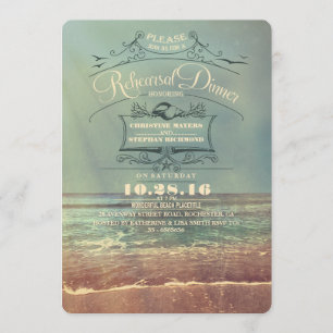 Invitaciones a cenas de ensayos de playa de época
