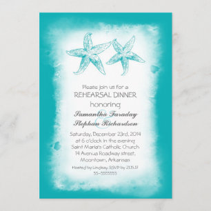 Invitaciones a cenas de un ensayo de playa azul y