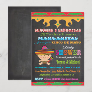 Invitaciones a Chalkboard Cinco de Mayo Baby Showe