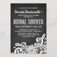 Invitaciones a Chalkboard y Lace Bridal Shower