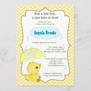 Invitaciones a Chevron Duck Baby Shower Sprinkle