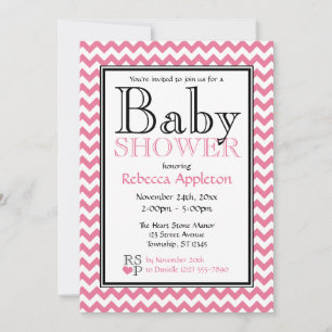 Invitaciones a Chevron Pink & White Baby Shower