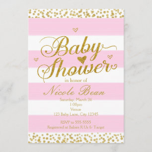 Invitaciones a Chicas de BABY SHOWER en blanco y d