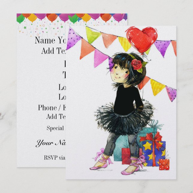 Invitaciones a Chicas de corte (Anverso / Reverso)