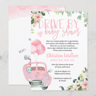 Invitaciones a Chicas de Drive By Baby Shower