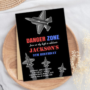 Invitaciones a cumpleaños de Black Danger Zone Fig